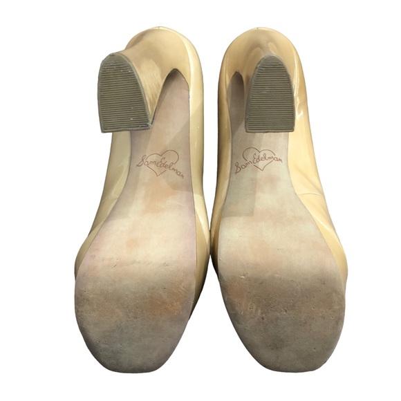 Sam Edelman Tacoma Peep Toe Leather Upper Tan High Heels Size 7 1/2 - Picture 11 of 12